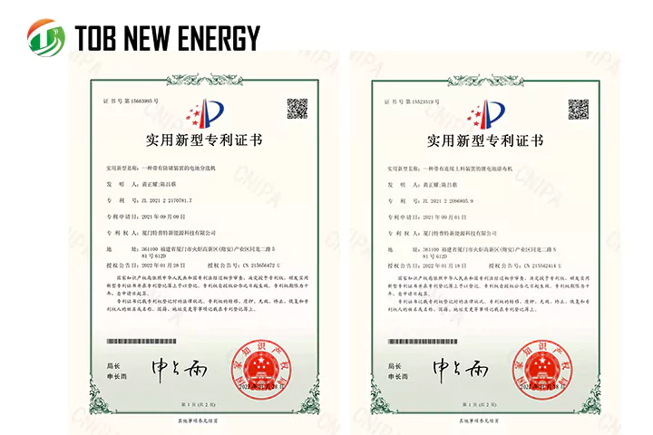 TOB NEW ENERGY Got Some New Patent Certificates