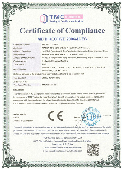 battery Hydraulic Crimping Machine CE certificate