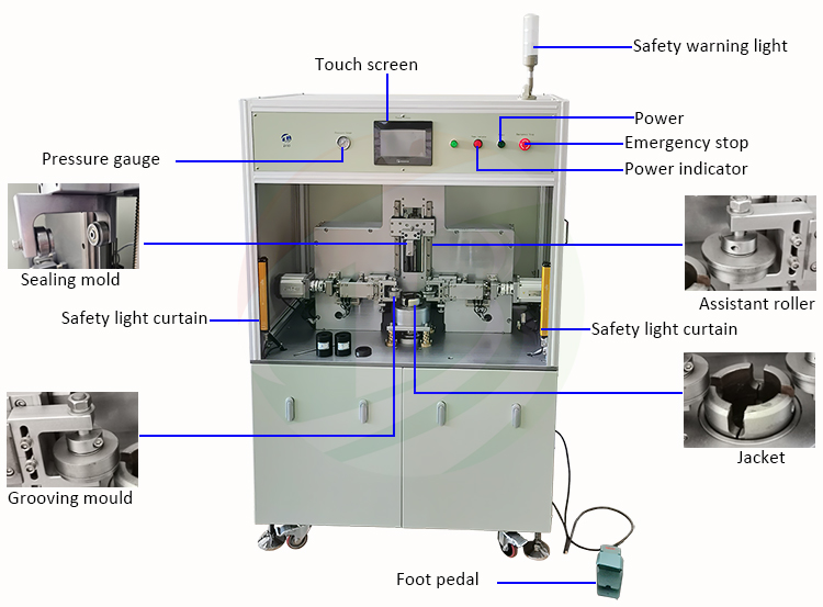 battery grooving and sealing machine