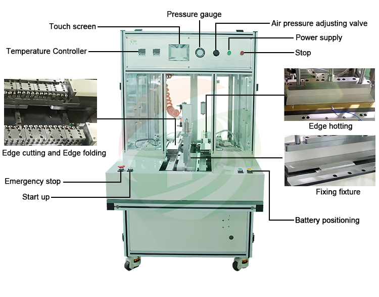 solid state battery Case Edge Cutting, Folding And Hotting Machine