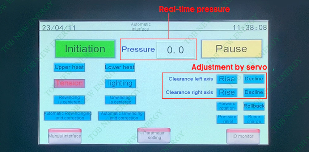 Calendering Machine Touch Screen