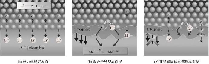 Fig.1 Types of interfaces between lithium metal and solid-state electrolyte