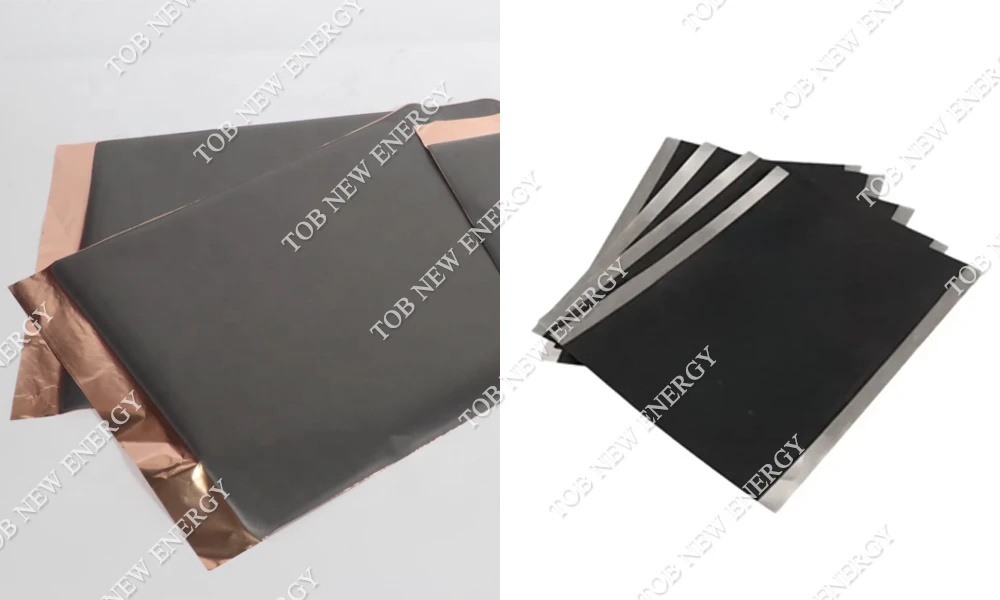 cathode and anode electrode sheet after cutting