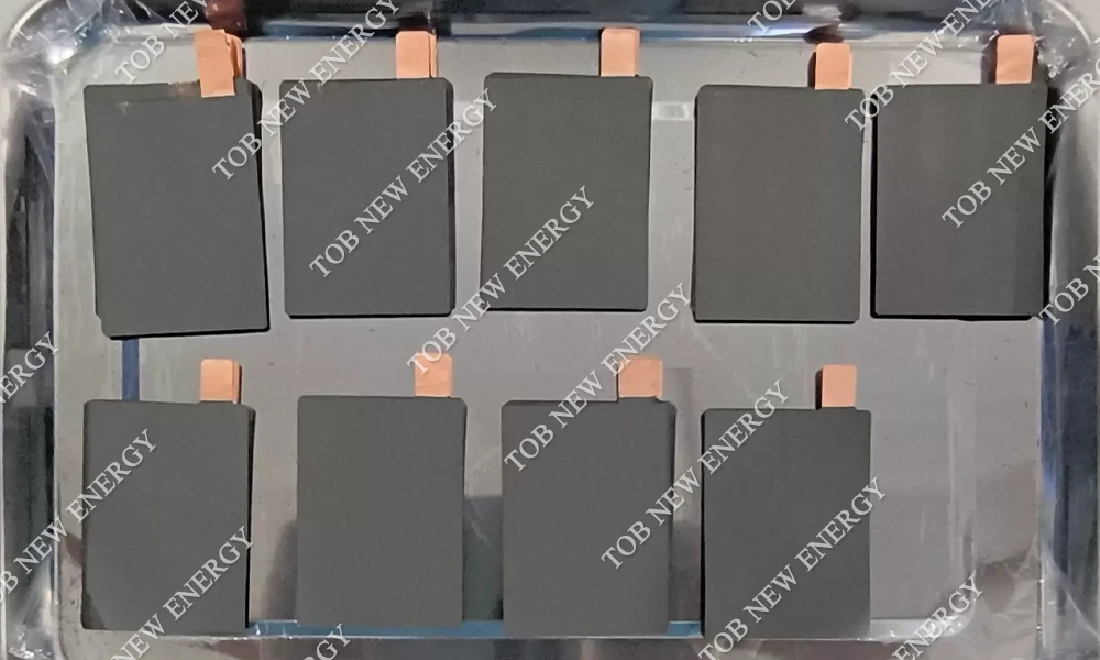cathode and anode electrode sheets after die cutting
