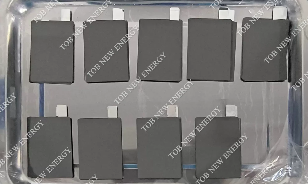 cathode and anode electrode sheets after die cutting