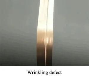 Wrinkling defect Wrinkling defect