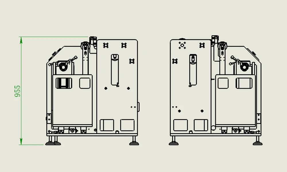 Side view of the electrode rewinding equipment