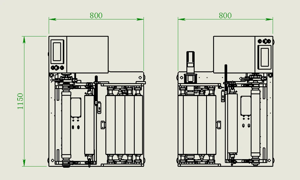 Top view of the electrode rewinding equipment