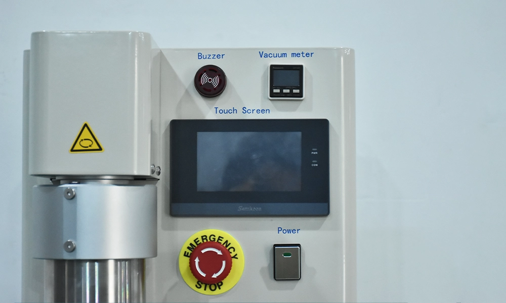 Control panel of TOB-XJB-500 planetary vacuum mixer