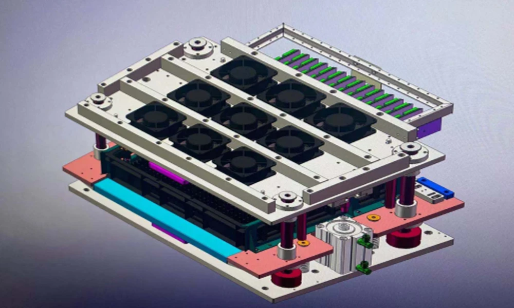 Forced air cooling of Cylindrical Cell Formation and Grading System