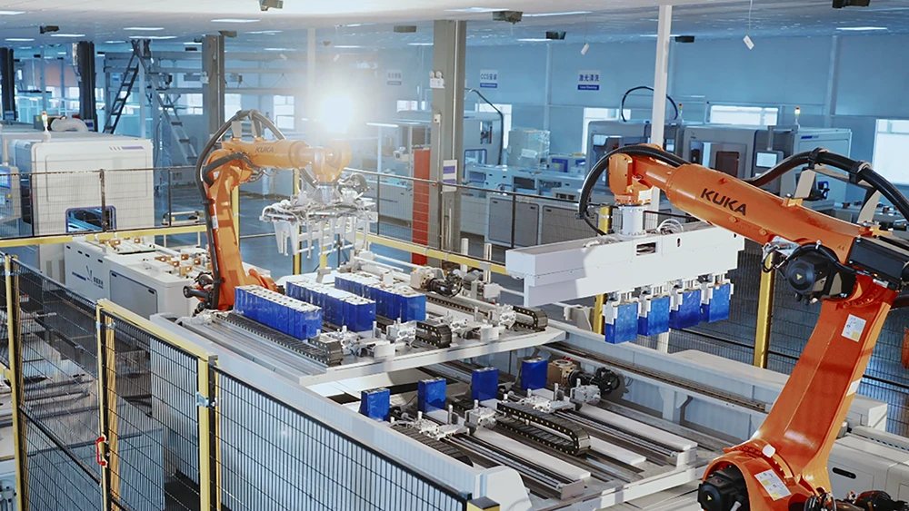 A fully automated prismatic cell assembly line