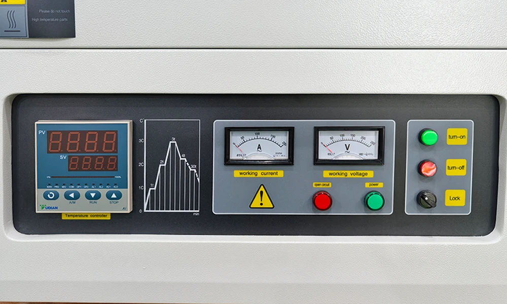 Program setting panel of the high-temperature furnace 