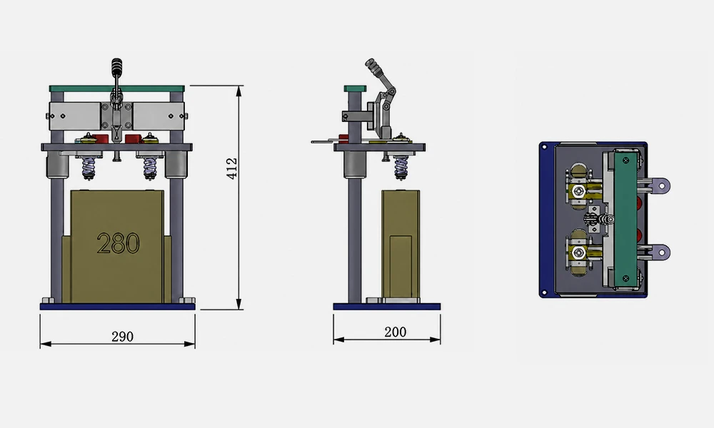 200A High-Current Prismatic Cell Test Fixture