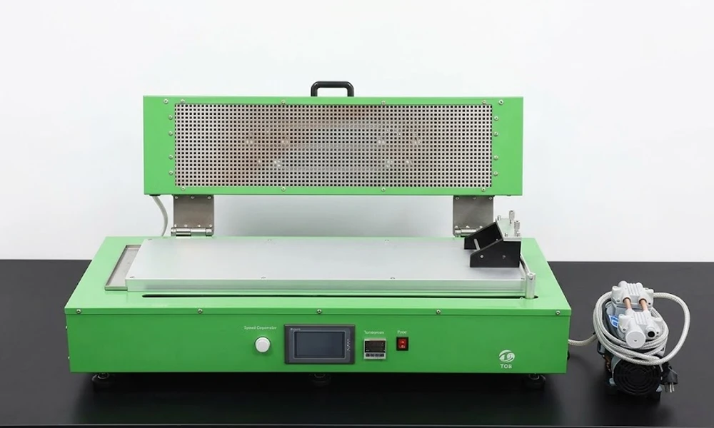 TOB-VFC-800 electrode coating machine in customized green color