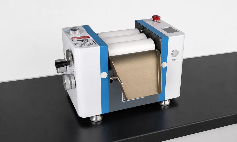 three-roll mill on the lab table
