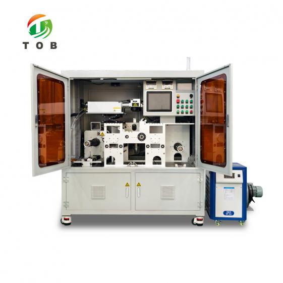 TOB-F200W-T3 copper foil laser drilling machine with three fiber laser heads and servo unwinding